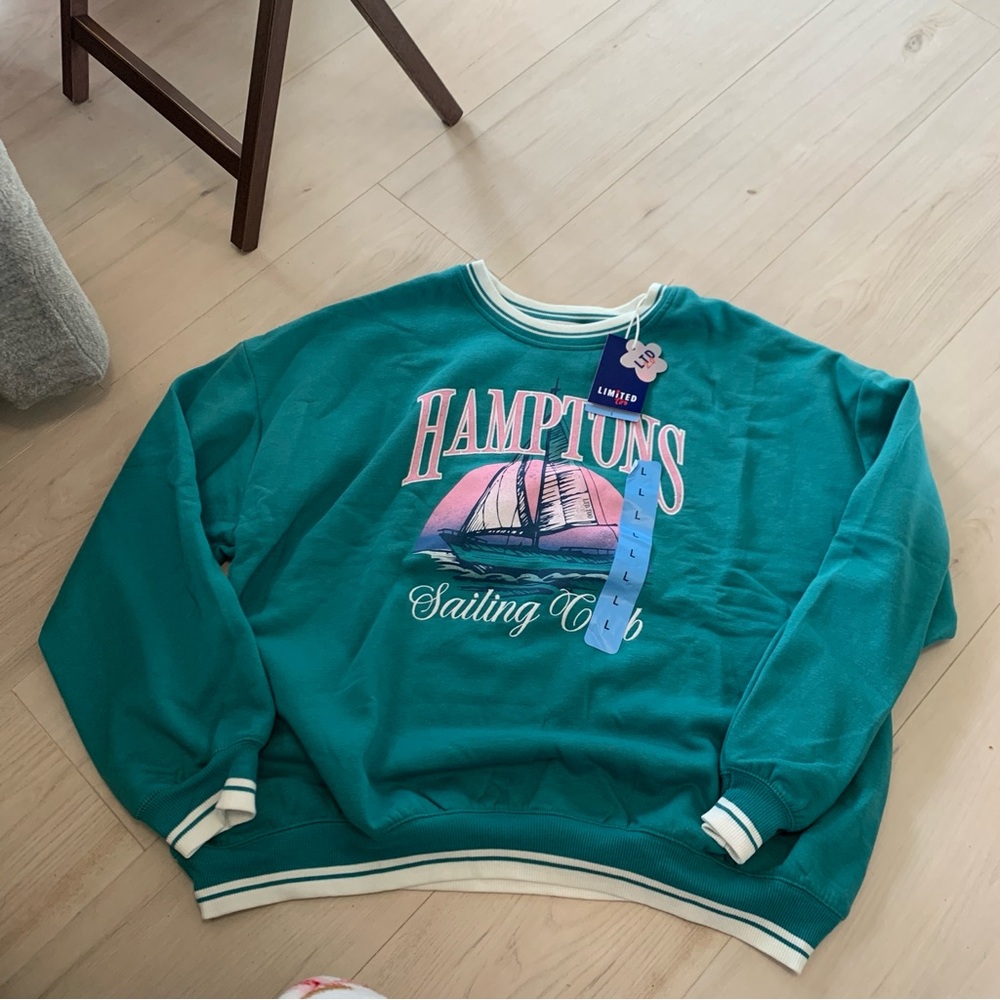 Teal Sailing Club Sweatshirt Women’s Limited Too NWT Trending